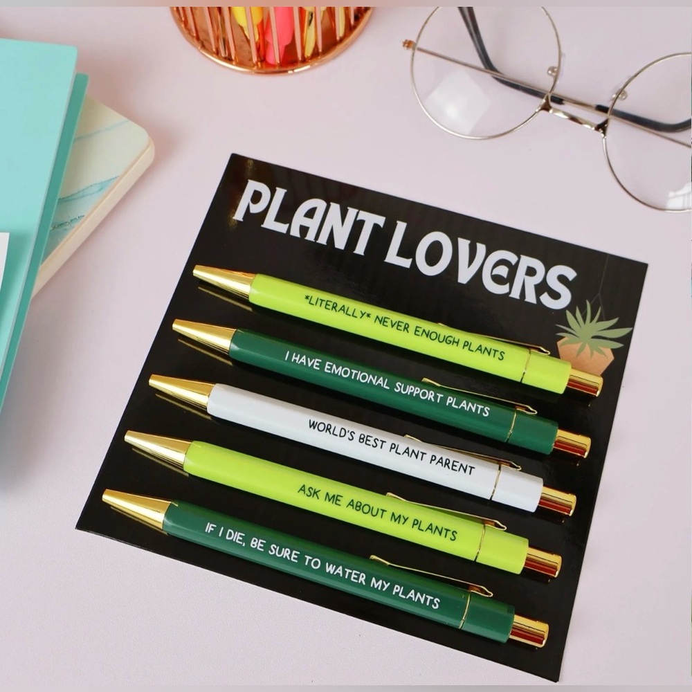 Set of Plant Lovers Pens with Gold Accents